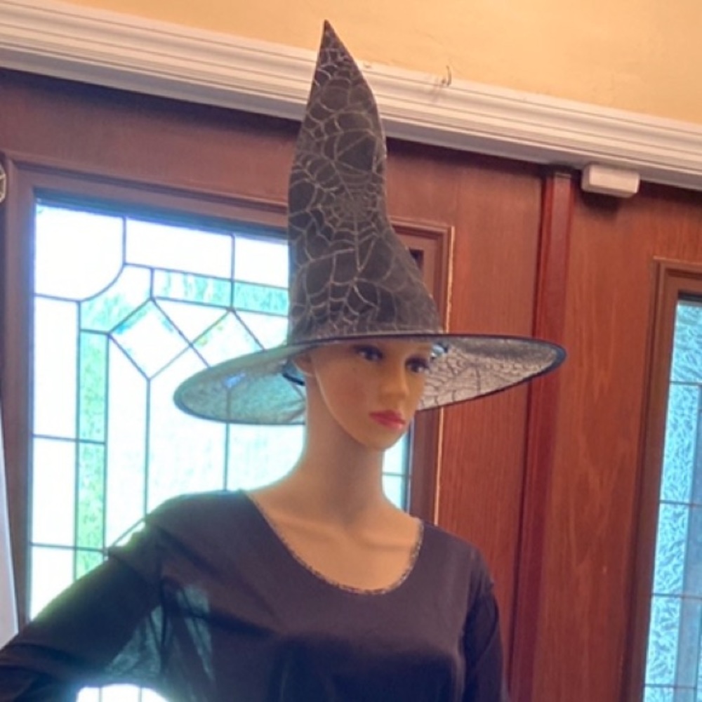 3 piece sexy Witches black Gothic women’s Halloween dress outfit & hat costume